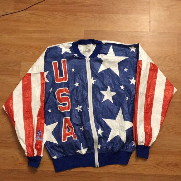 dupont tytech Other - Vintage USA Olympics Flag Paper Jacket: Size 44-46